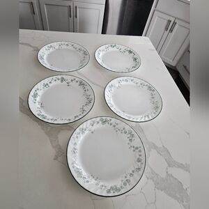 Set Of 5 Corning Corelle Callaway Ivey Dinner Plates Like New